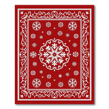 Ornate Red Snowflake Mandala Area Rug