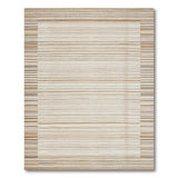 Beige Multi-Stripe Woven Area Rug