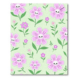 Cute Smiling Pink Flower Area Rug