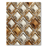 Sculpted Diamond Geometric Beige Area Rug