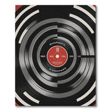 Vinyl Record Grey Area Rug