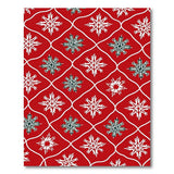 Red Snowflake Trellis Area Rug