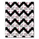 Red Maple Leaf Zigzag Area Rug