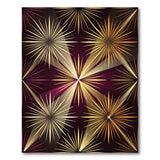 Purple Gold Starburst Geometric Area Rug