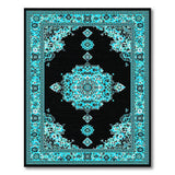 Teal Persian Medallion Rug on Black