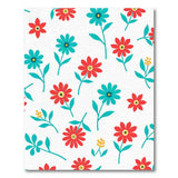 Multi-color and Patterns Vibrant Red Teal Daisy Floral Area Rug