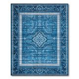 Indigo Distressed Persian Medallion Area Rug