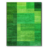 Green Vibrant Green Patchwork Geometric Area Rug