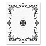 Black and White Ornate Floral Scrollwork Black White Area Rug