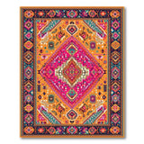 Vibrant Orange Pink Multi-Color Boho Area Rug