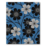 Teal Anemone Floral Area Rug