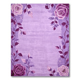 Purple Rose Vine Border Area Rug