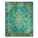ODIKA Teal Distressed Vintage Area Rug