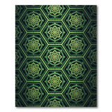 Emerald Green Hexagon Mandala Area Rug