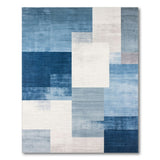 Blue Abstract Color Block Area Rug