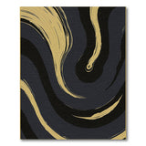 Abstract Navy Gold Swirl Area Rug