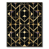 Gold and Silver Black Gold Geometric Area Rug