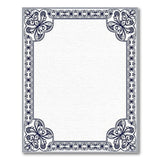 Ornate Navy Blue Floral Border Area Rug