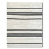Black White Horizontal Striped Woven Rug
