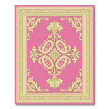 Pink Pink Gold Ornate Baroque Area Rug