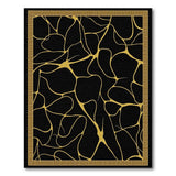 Black and Gold Organic Abstract Area Rug