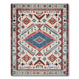 Blue Red Heritage Tribal Geometric Area Rug