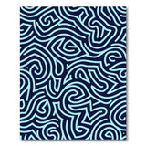 Navy Teal Swirl Geometric Area Rug