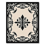 Ornate Black Damask Beige Area Rug