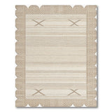 Scalloped Beige Woven Rug with Tribal X Motifs