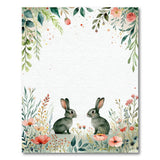 ODIKA Watercolor Bunny and Wildflower Washable Nursery Rug - Low Pile Non-Slip