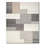 Modern Geometric Neutral Striped Area Rug