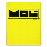 Vibrant Yellow Area Rug with Bold Black MOL Logo