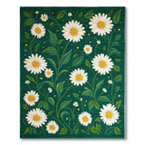 Emerald Green Daisy Meadow Area Rug
