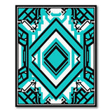 Teal Geometric Diamond Modern Area Rug