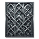 Ornate Arched Grey Geometric Area Rug