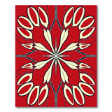Bold Red Starburst Geometric Area Rug
