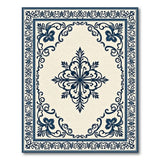 Elegant Blue Floral Medallion Persian Rug