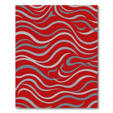 Red Grey Wave Abstract Area Rug