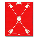 Red White Geometric Diamond Area Rug