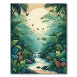 Lush Jungle Waterfall Area Rug