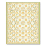 Vintage Yellow Floral Cream Area Rug