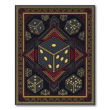Black Gold Dice Geometric Area Rug