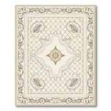 Elegant Beige Trellis Persian Rug with Teal Florals