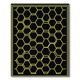 Bold Yellow Hexagon Grid Area Rug