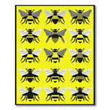 Cheerful Yellow Cartoon Bees Area Rug