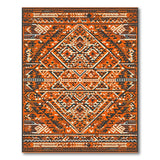 Orange Southwestern Bold Orange Southwestern Geometric Area Rug