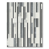 Modern Vertical Black White Stripe Area Rug