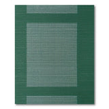 Textured Green and White Geometric Striped Area Rug