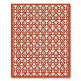 Bold Red Teal Geometric Lattice Area Rug
