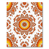 Vibrant Orange Mandala Floral Rug